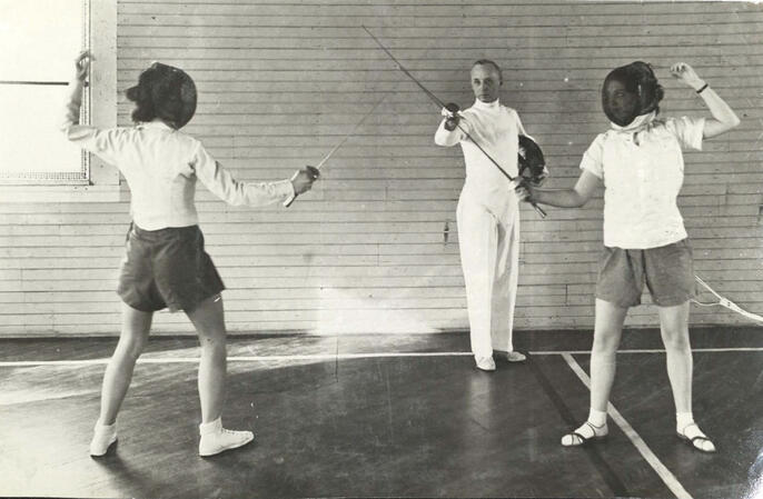 Fencing Practice Circa. 1930s